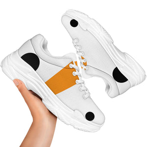 Snowman Face Print White Chunky Shoes