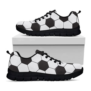 Soccer Ball Print Black Running Shoes