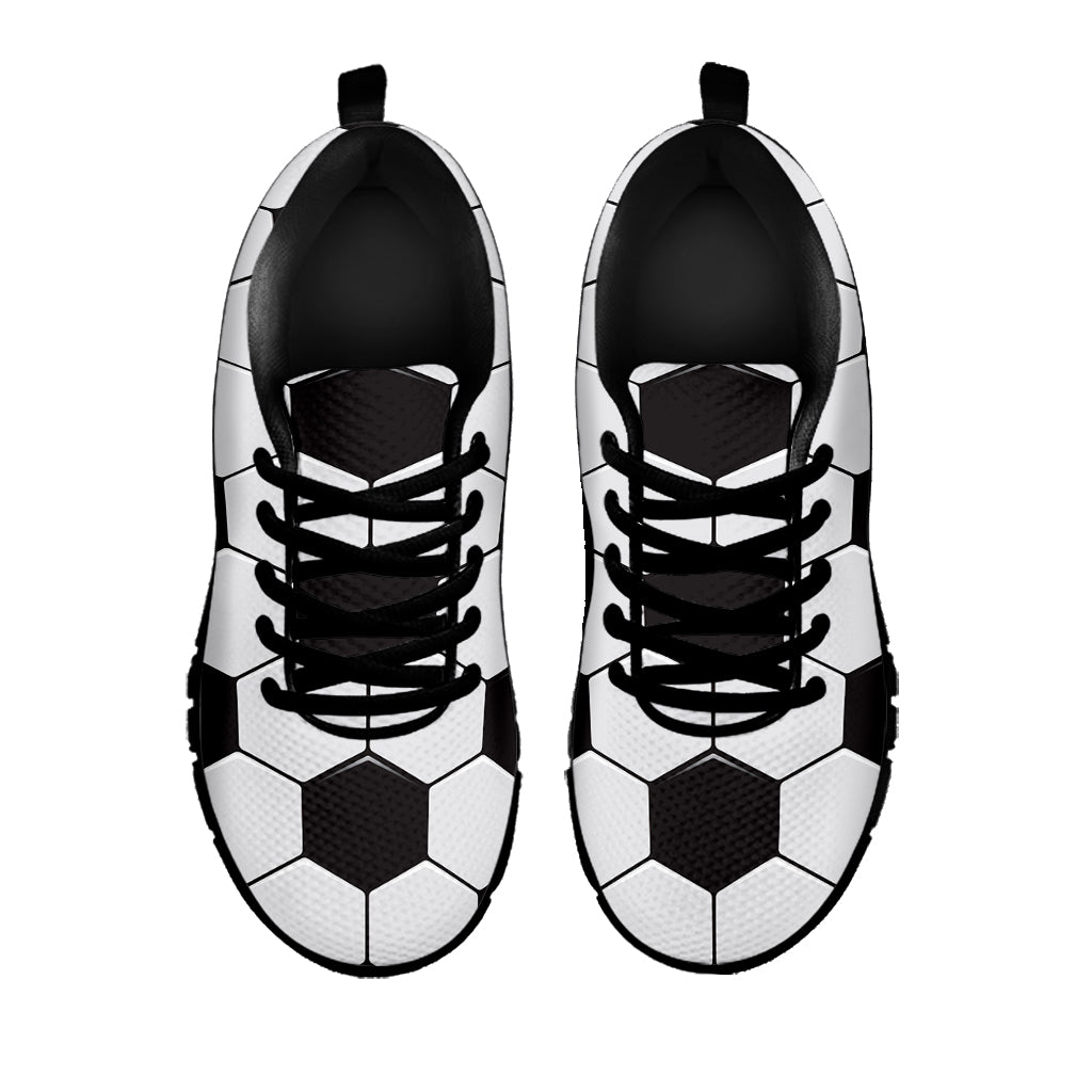 Soccer Ball Print Black Running Shoes