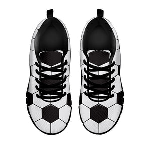 Soccer Ball Print Black Running Shoes