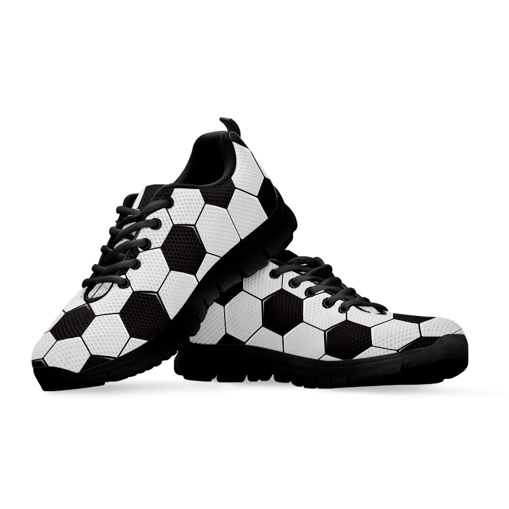 Soccer Ball Print Black Running Shoes