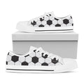 Soccer Ball Print White Low Top Sneakers