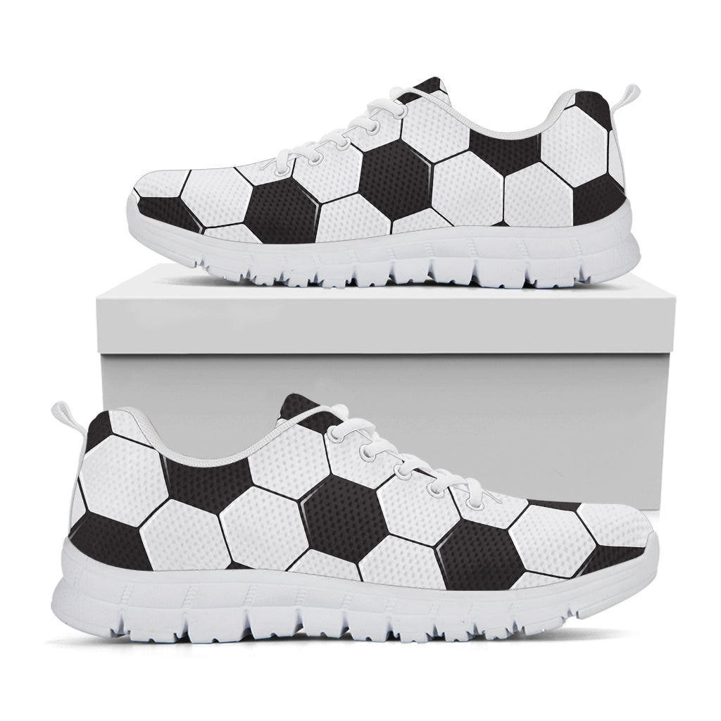 Soccer Ball Print White Running Shoes