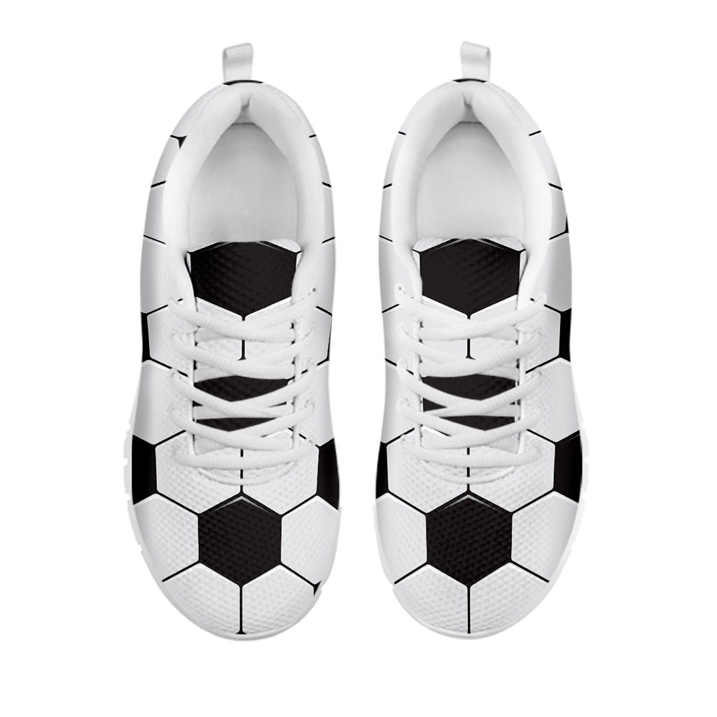 Soccer Ball Print White Running Shoes