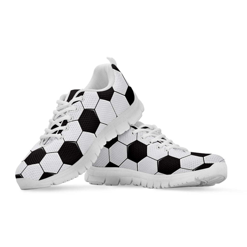 Soccer Ball Print White Running Shoes