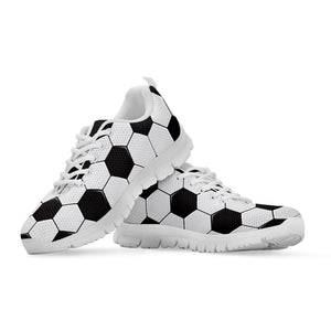 Soccer Ball Print White Running Shoes