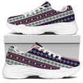 Southwestern Stripe Pattern Print White Chunky Shoes