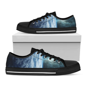 Space And Earth Print Black Low Top Sneakers