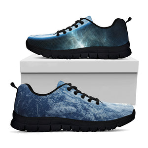 Space And Earth Print Black Running Shoes