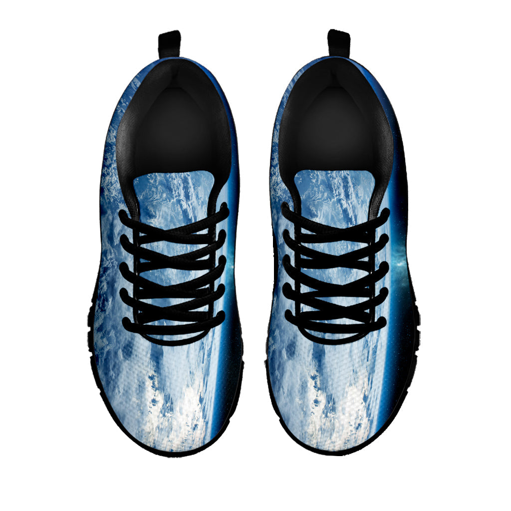 Space And Earth Print Black Running Shoes