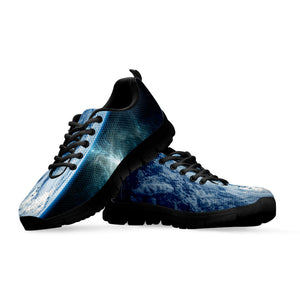 Space And Earth Print Black Running Shoes