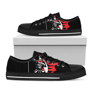 Spartan Warrior Print Black Low Top Sneakers