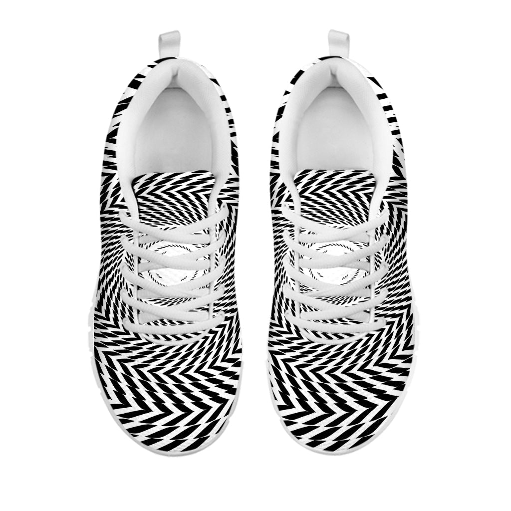 Spiral Illusory Motion Print White Running Shoes
