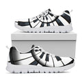Spiral Piano Keyboard Print White Running Shoes