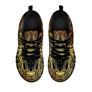 Spiritual Deer Mandala Print Black Running Shoes