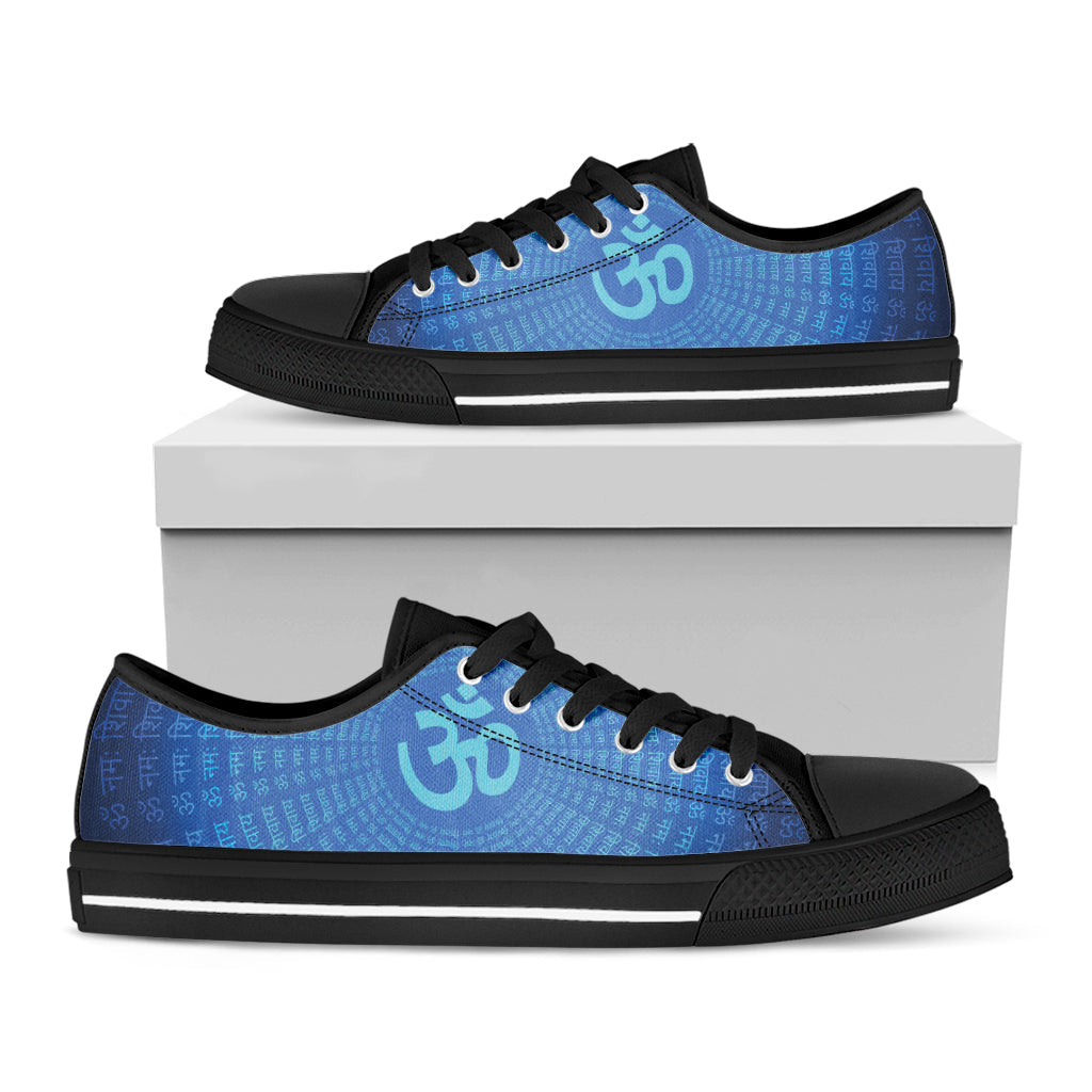 Spiritual Om Sign Print Black Low Top Sneakers