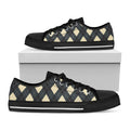 Spruce Blue And Beige Argyle Print Black Low Top Sneakers