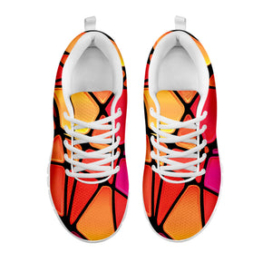 Stained Glass Mosaic Pattern Print White Running Shoes