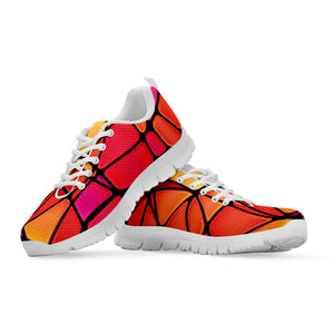 Stained Glass Mosaic Pattern Print White Running Shoes