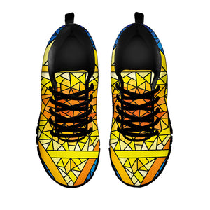 Stained Glass Star of David Print Black Running Shoes