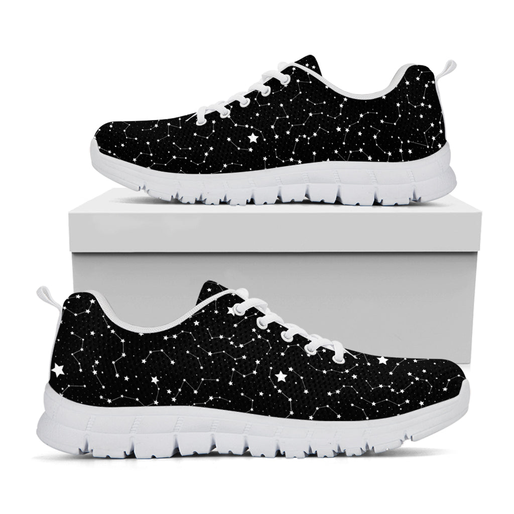 Star Constellations Pattern Print White Running Shoes