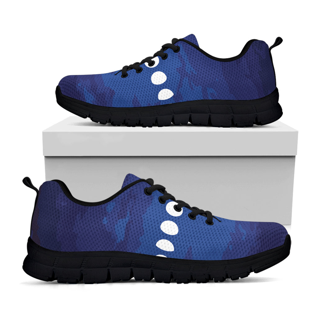Starry Sky Lunar Phase Print Black Running Shoes