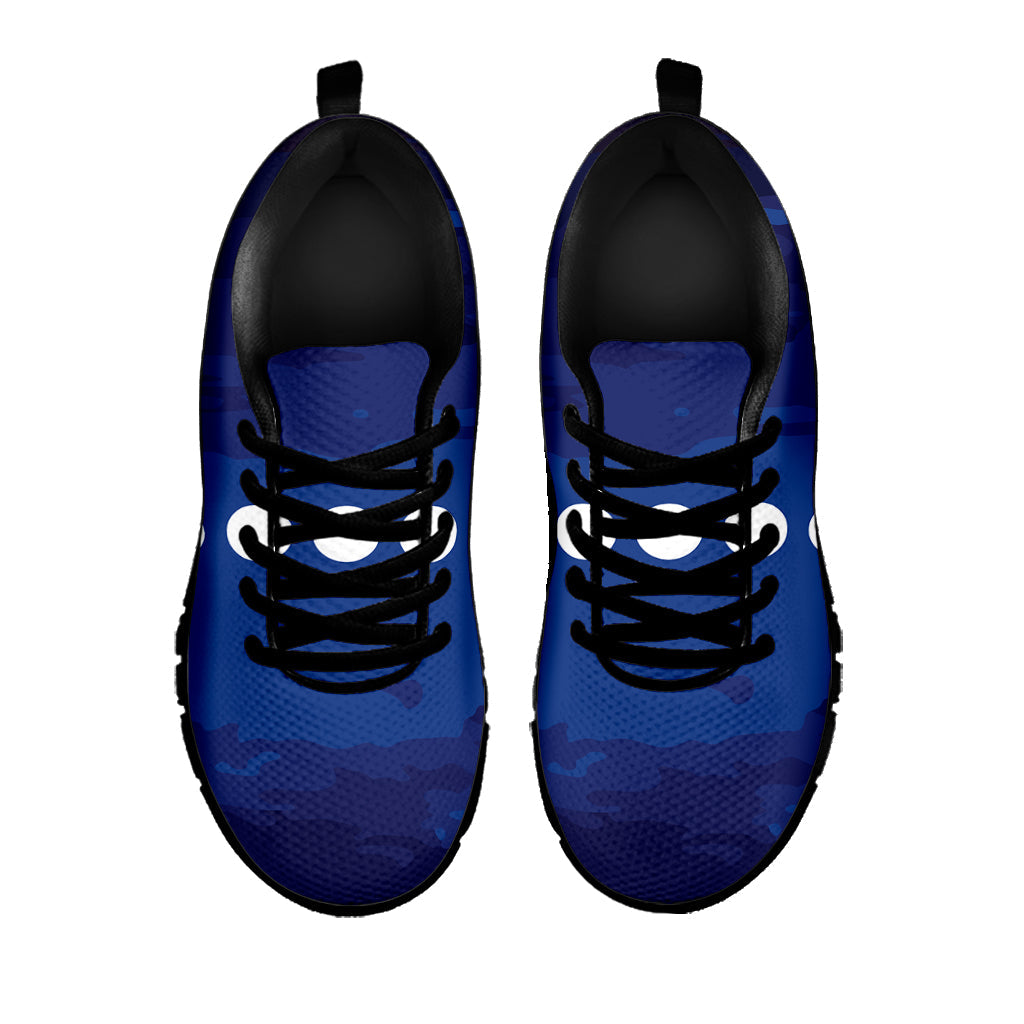Starry Sky Lunar Phase Print Black Running Shoes