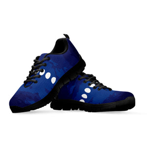 Starry Sky Lunar Phase Print Black Running Shoes