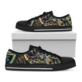 Steampunk Cogs And Gears Print Black Low Top Sneakers