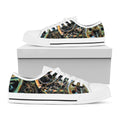 Steampunk Cogs And Gears Print White Low Top Sneakers