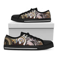 Steampunk Gears And Cogs Print Black Low Top Sneakers