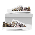 Steampunk Gears And Cogs Print White Low Top Sneakers