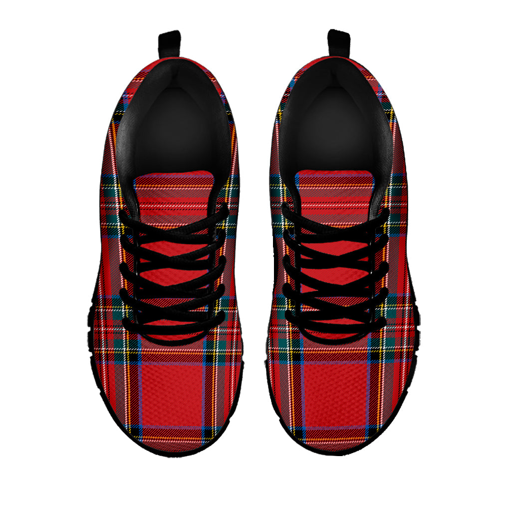 Stewart Tartan Scottish Pattern Print Black Running Shoes
