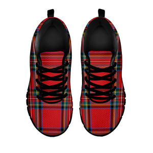Stewart Tartan Scottish Pattern Print Black Running Shoes
