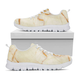 Sugar Brown Marble Print White Running Shoes