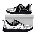 Sun And Moon Yin Yang Print Black Running Shoes