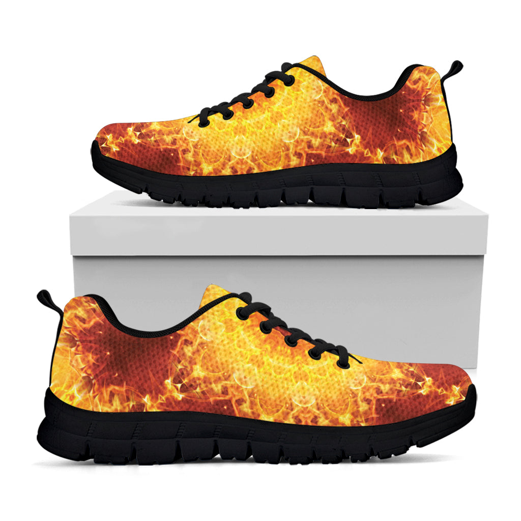 Sun Fire Kaleidoscope Print Black Running Shoes