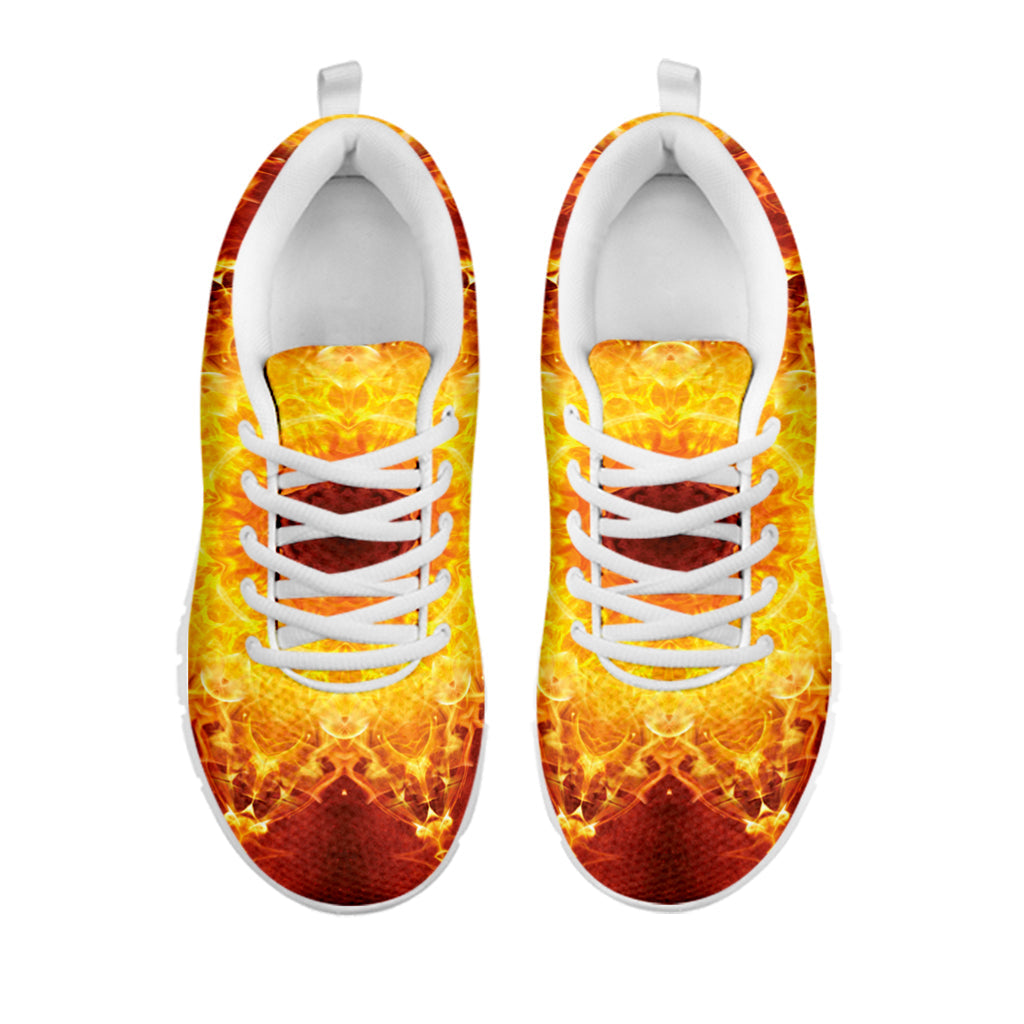 Sun Fire Kaleidoscope Print White Running Shoes