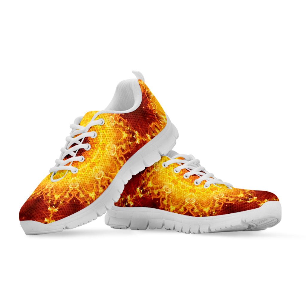 Sun Fire Kaleidoscope Print White Running Shoes