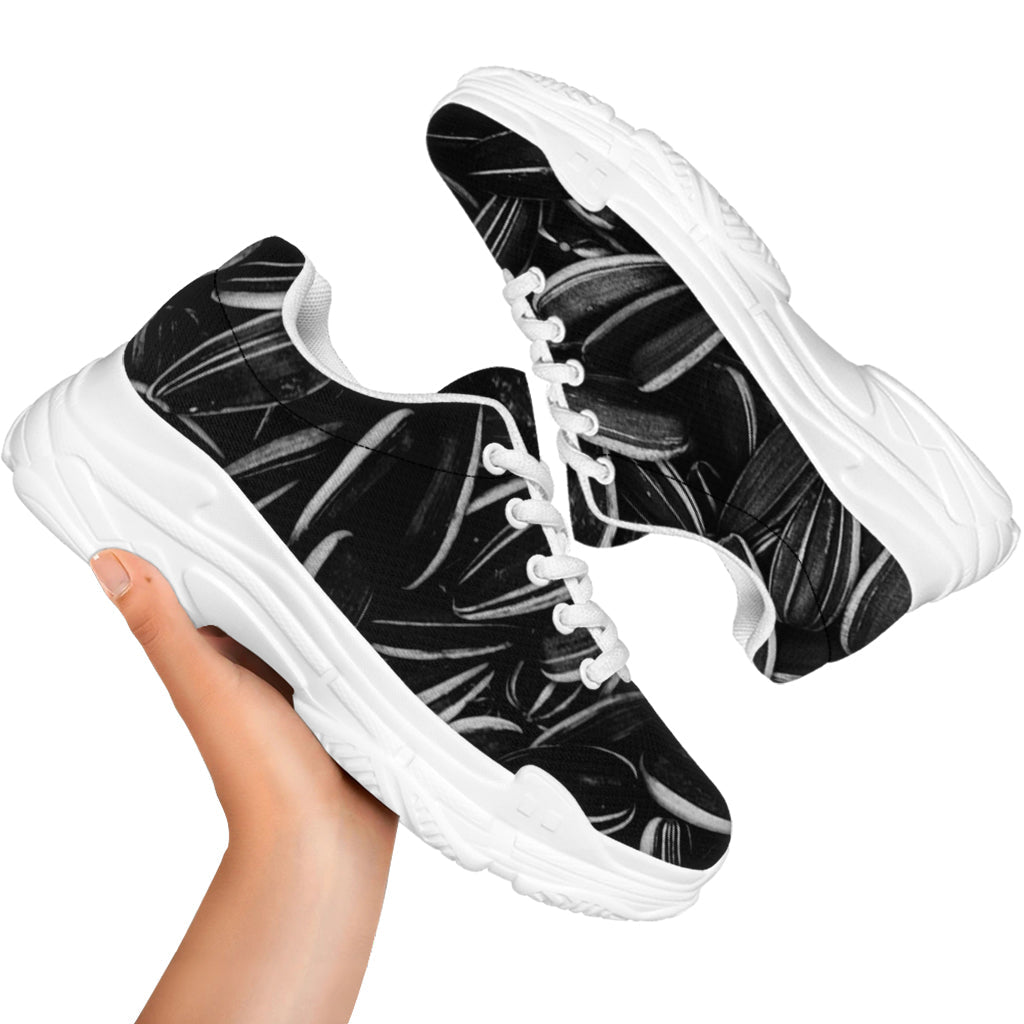 Sunflower Seeds Print White Chunky Shoes
