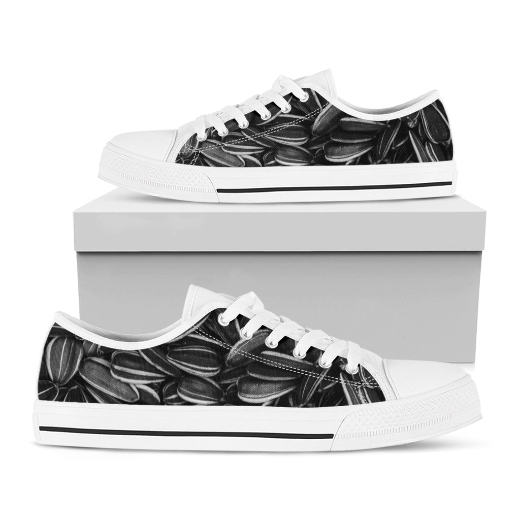 Sunflower Seeds Print White Low Top Sneakers