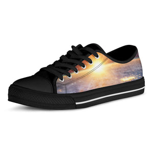 Sunrise Earth Print Black Low Top Sneakers
