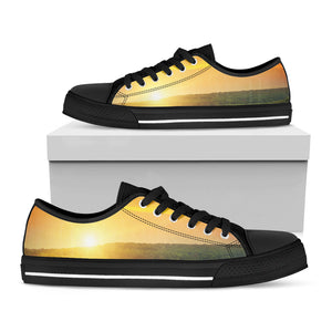 Sunrise Field Print Black Low Top Sneakers