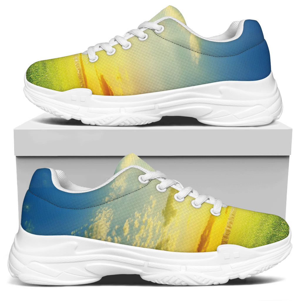 Sunrise Meadow Print White Chunky Shoes