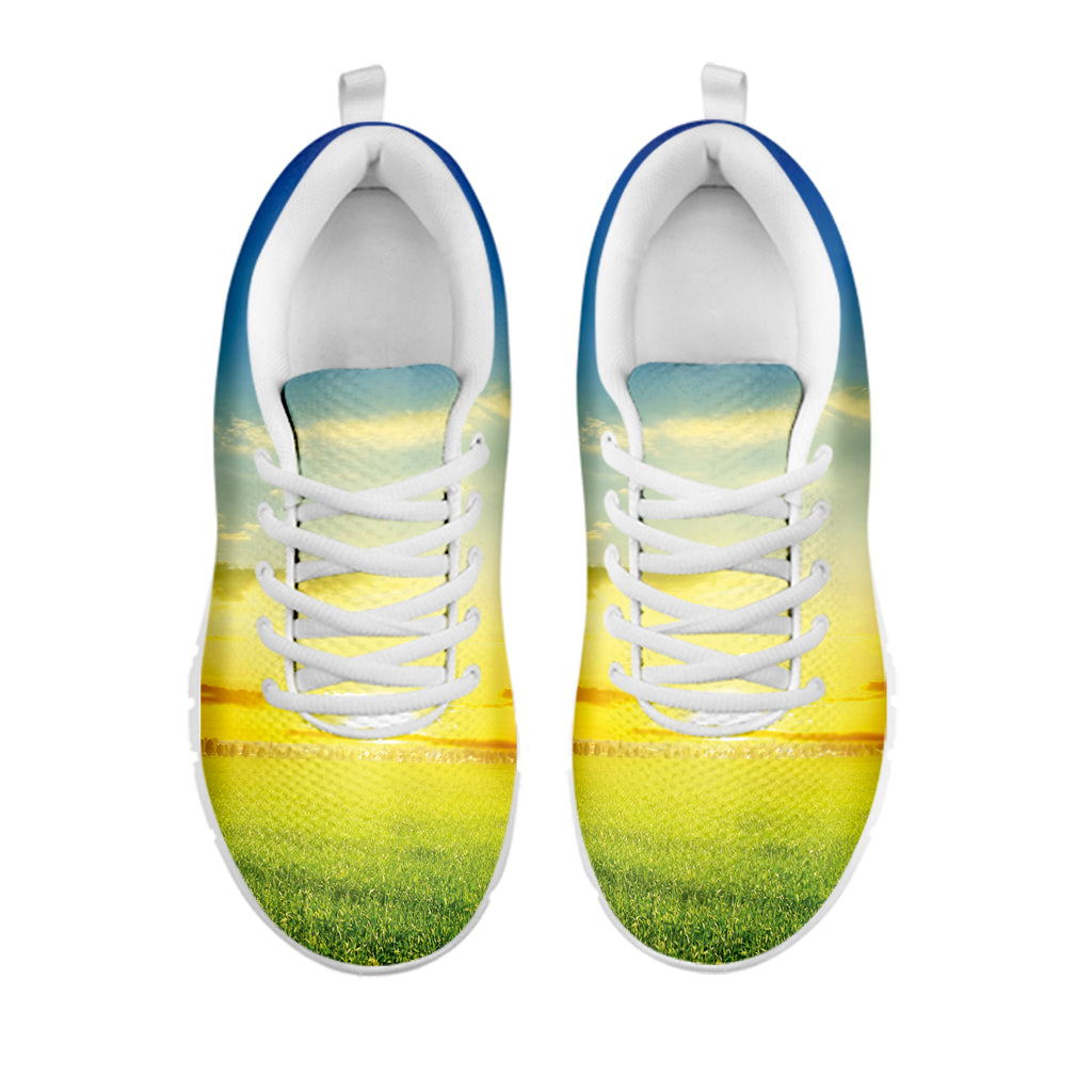Sunrise Meadow Print White Running Shoes