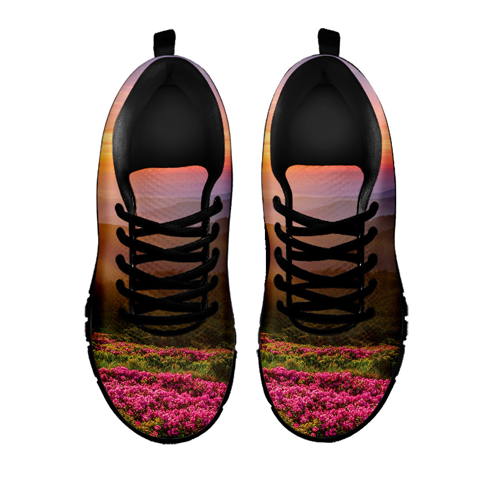 Sunrise Mountain Print Black Running Shoes