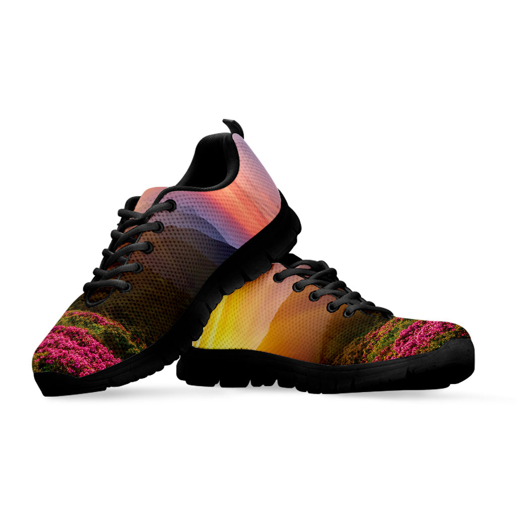 Sunrise Mountain Print Black Running Shoes