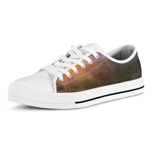 Sunrise Mountain Print White Low Top Sneakers