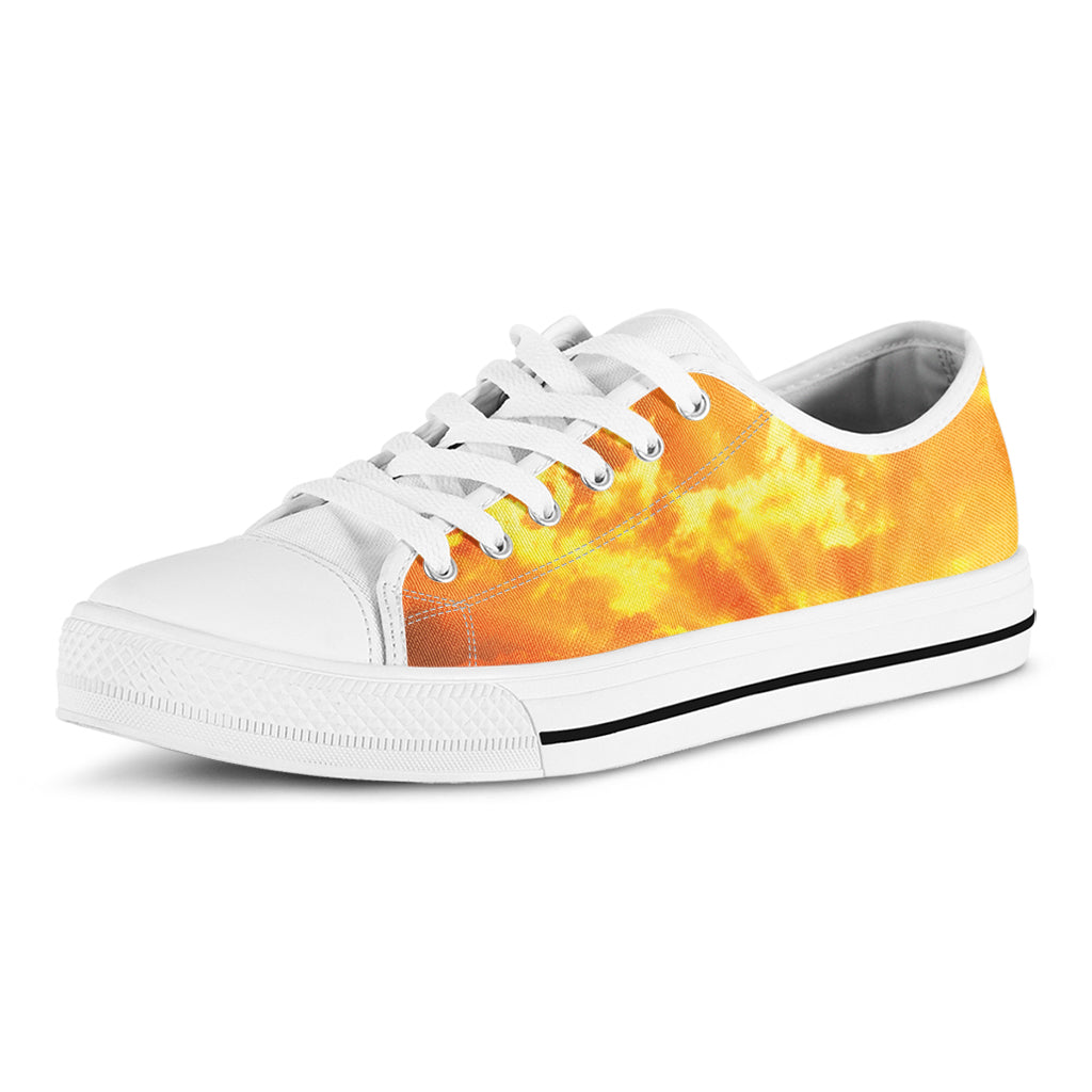 Sunrise Sky Print White Low Top Sneakers