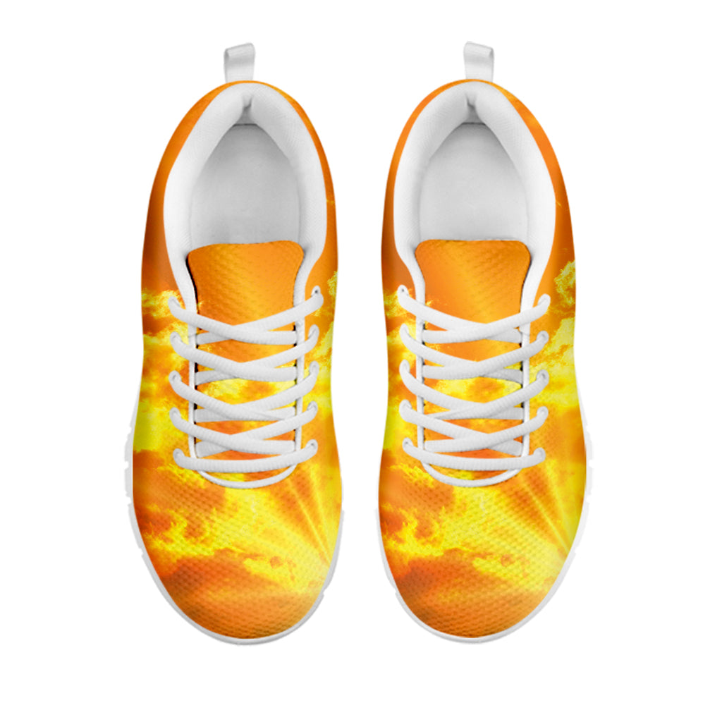 Sunrise Sky Print White Running Shoes